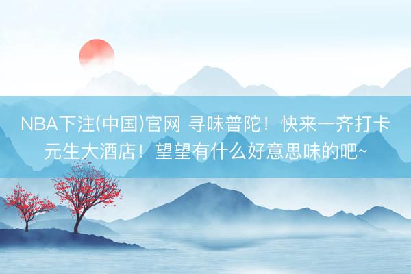 NBA下注(中国)官网 寻味普陀！快来一齐打卡元生大酒店！望望有什么好意思味的吧~