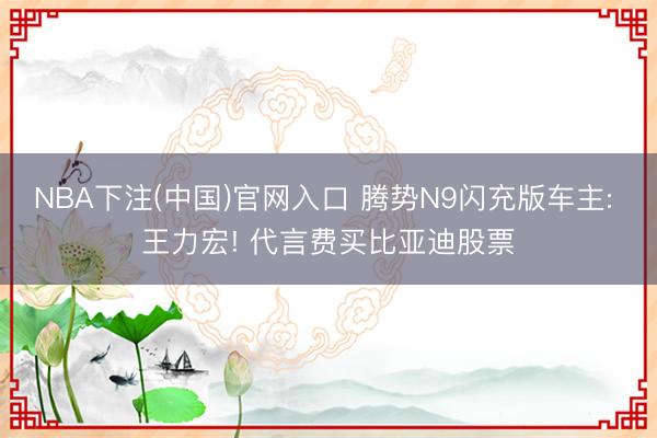 NBA下注(中国)官网入口 腾势N9闪充版车主: 王力宏! 代言费买比亚迪股票