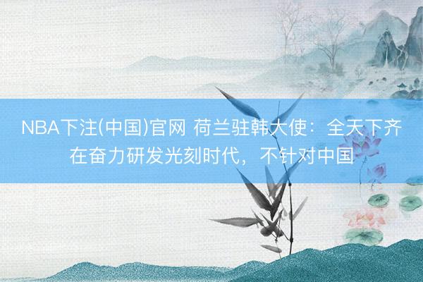 NBA下注(中国)官网 荷兰驻韩大使：全天下齐在奋力研发光刻时代，不针对中国