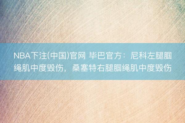 NBA下注(中国)官网 毕巴官方：尼科左腿腘绳肌中度毁伤，桑塞特右腿腘绳肌中度毁伤