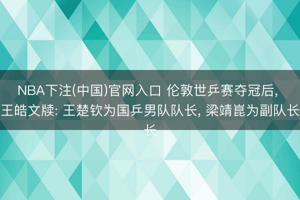 NBA下注(中国)官网入口 伦敦世乒赛夺冠后， 王皓文牍: 王楚钦为国乒男队队长， 梁靖崑为副队长