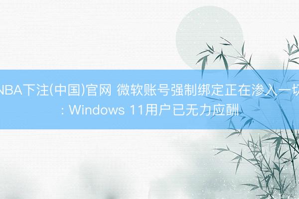 NBA下注(中国)官网 微软账号强制绑定正在渗入一切: Windows 11用户已无力应酬